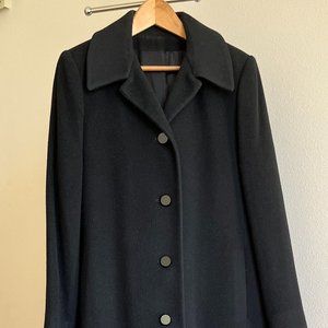 Black Cashmere Full-Length Winter Coat